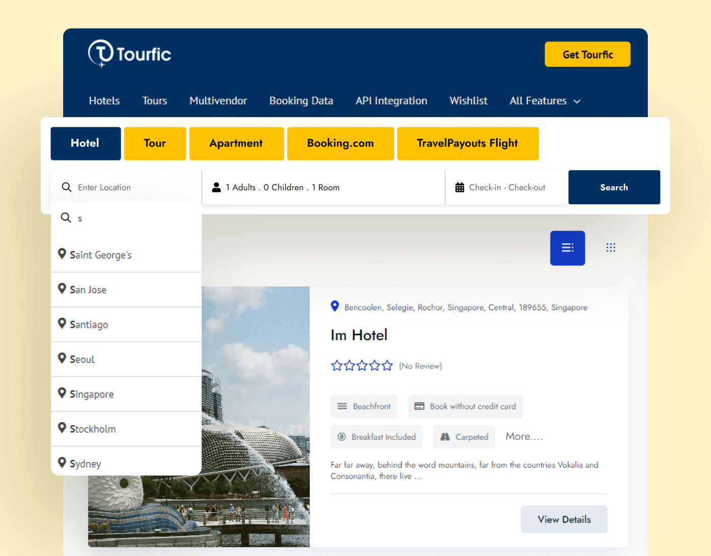 Dynamic Search Engine of Tourfic