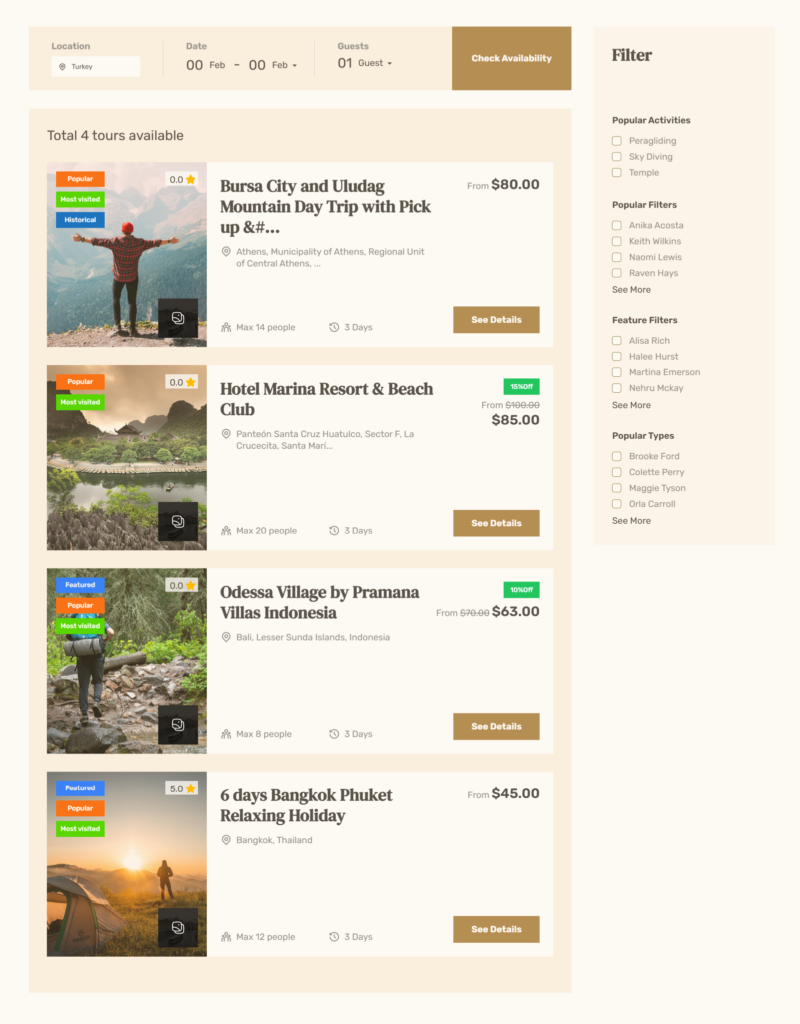 Ample Use of White Space in Hotel Booking Website
