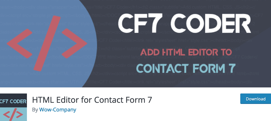 HTML Editor for Contact Form 7