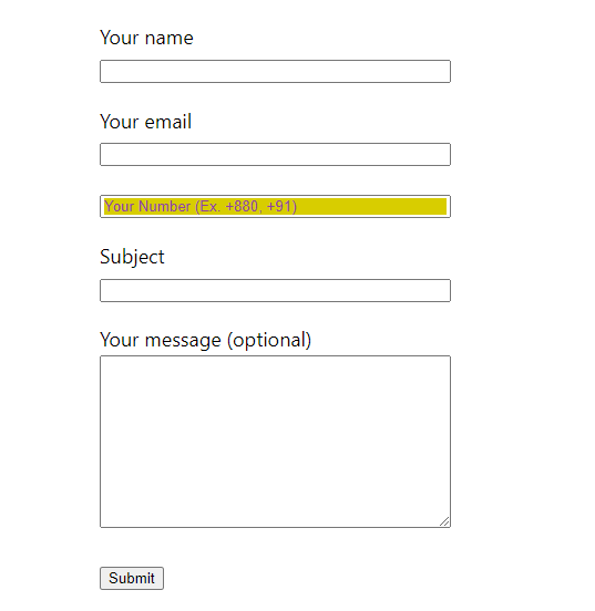 Contact Form 7 Placeholder color