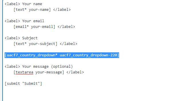 Contact Form 7 Country Dropdown With Flag - Themefic