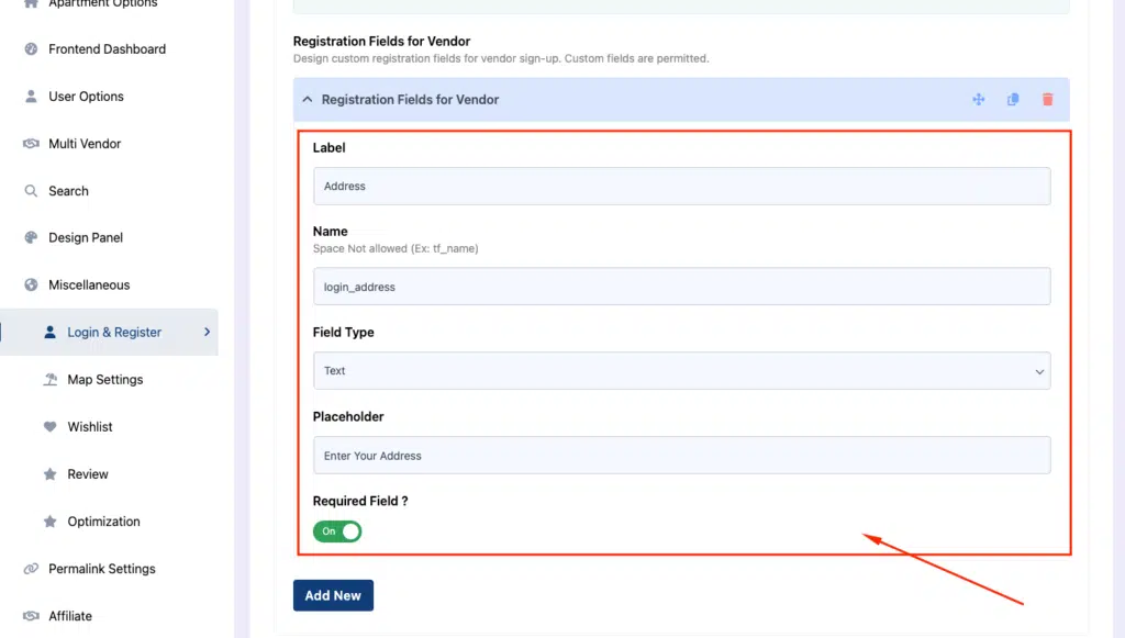 Tourfic Login register custom field - Themefic