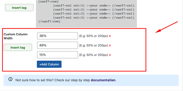 flexible columns for contact form 7