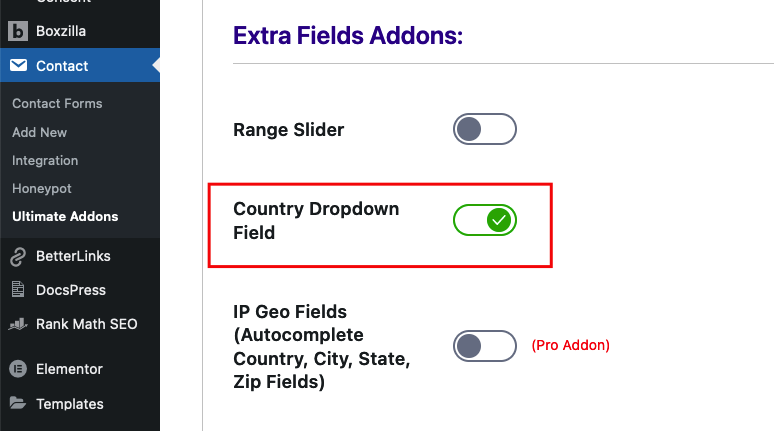 Contact Form 7 Country Dropdown Field