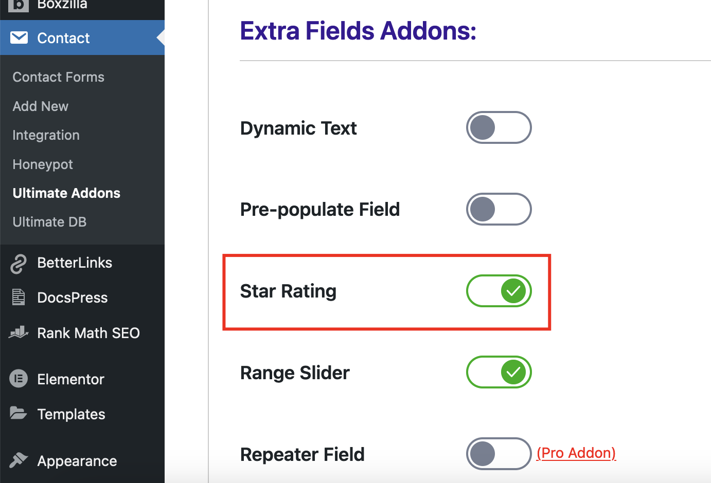Contact Form 7 Star Rating