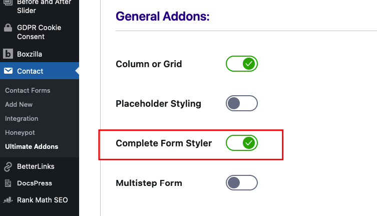 WordPress Contact Form 7 Style