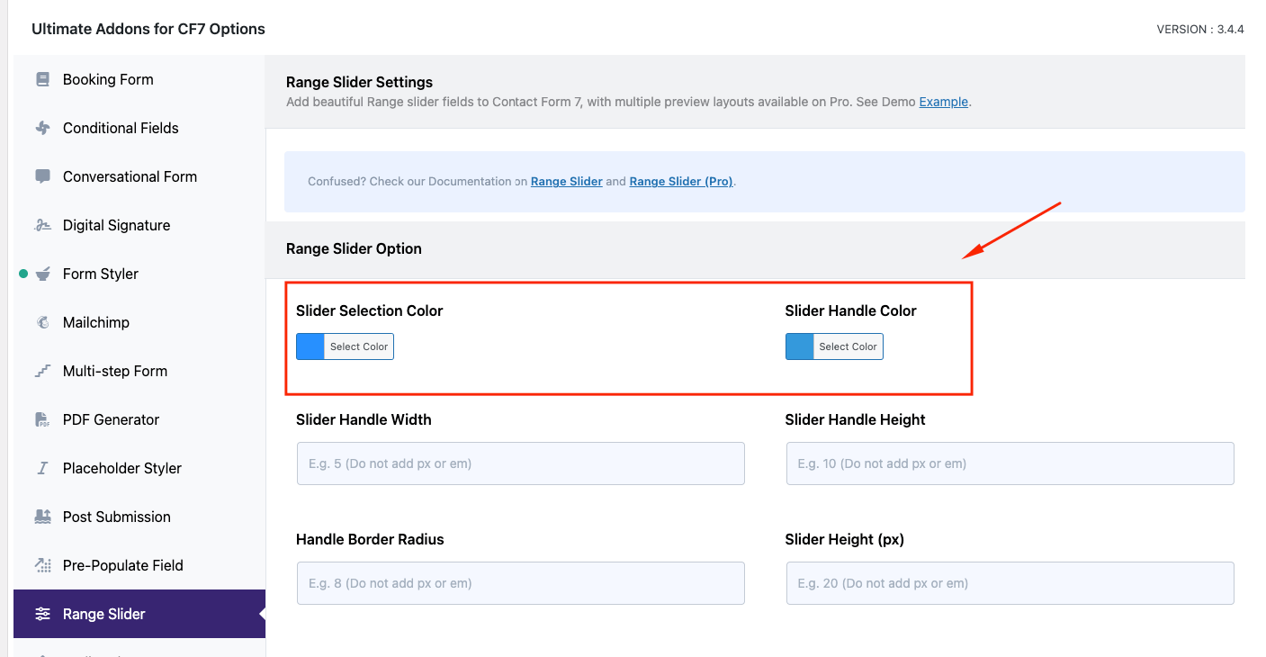 contact form 7 range field