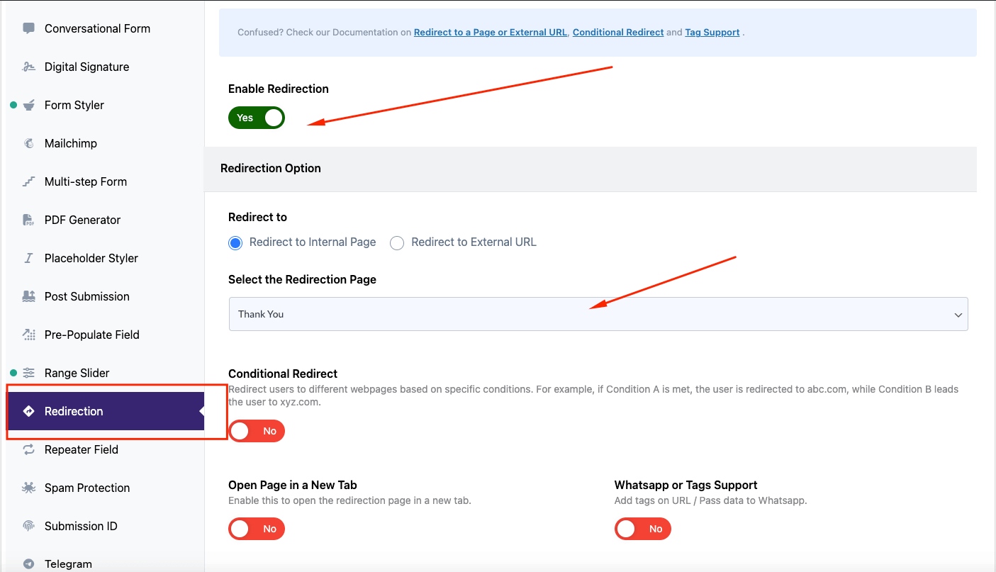 contact form 7 redirect