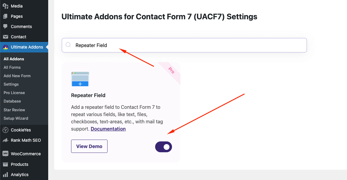 contact form 7 repeatable fields - Themefic