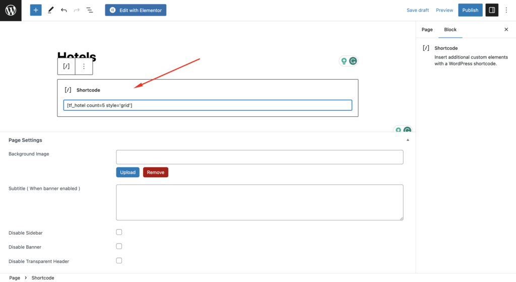 paste the shortcode 