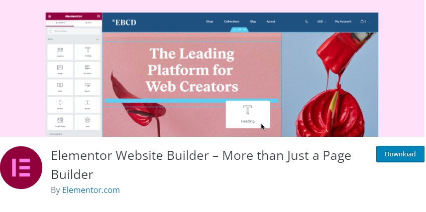 Best Page Builders for WordPress - Elementor