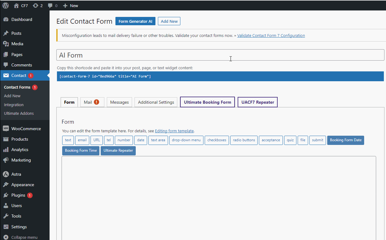 Ai form genarator in contact form 7 - Themefic