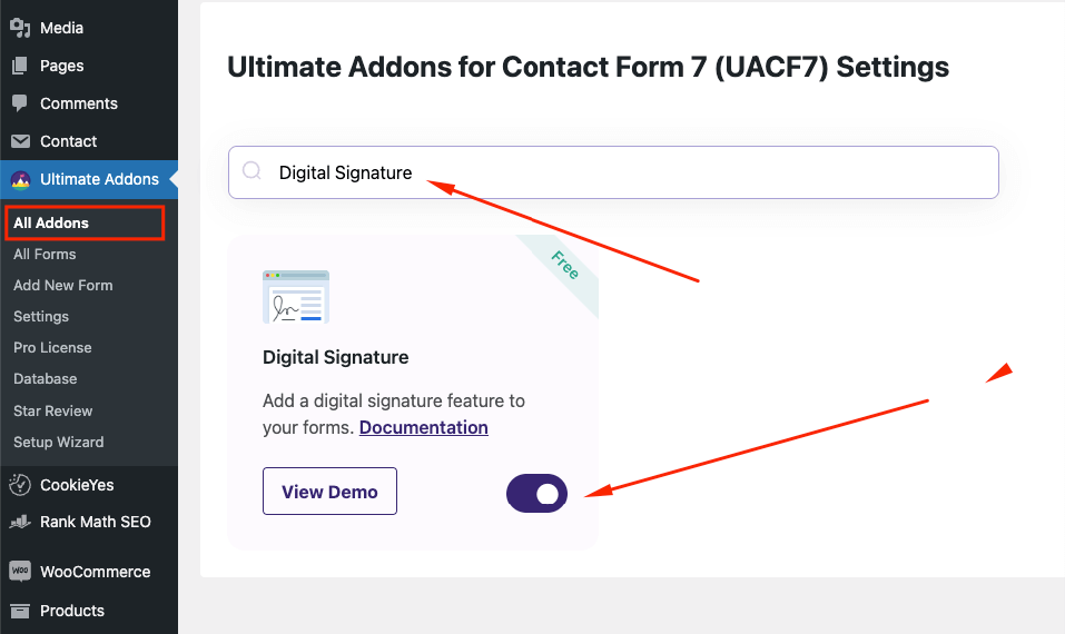 Contact form 7 signature field