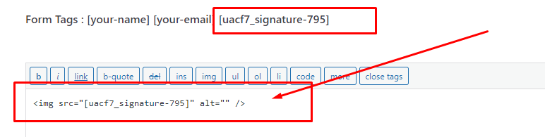 contact form 7 signature