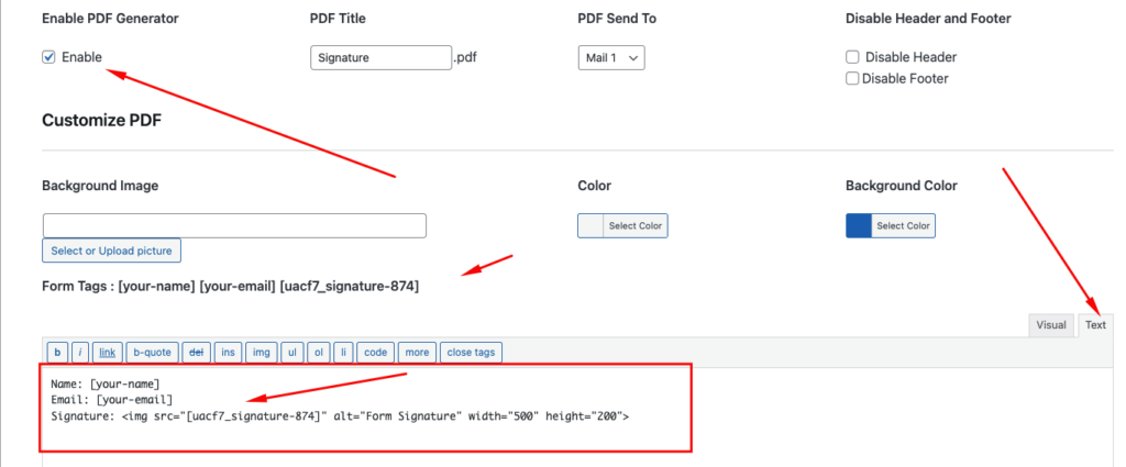 Signature form with pdf - Themefic