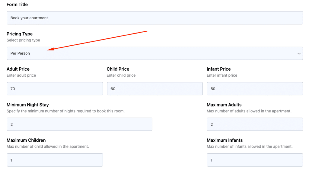 Tourfic Apartment Per person Pricing - Themefic