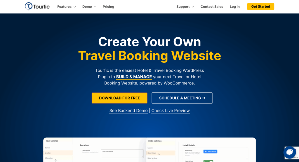 Tourfic landing page