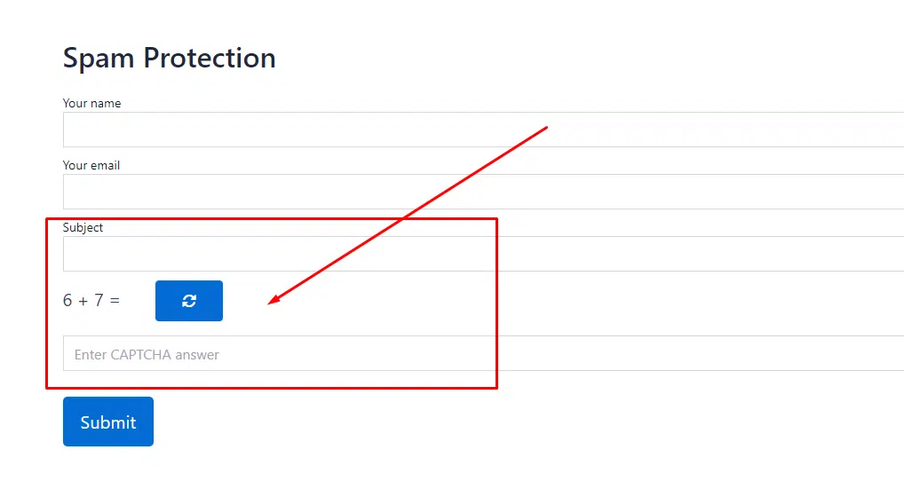 Spam protection in contact form 7 Arithmetic recognigation - Themefic