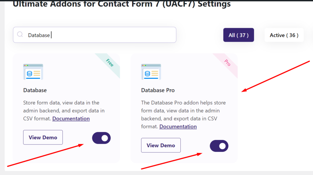 contact form 7 database pro dashboard - Themefic