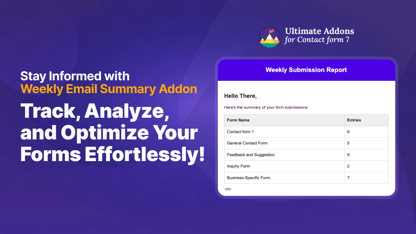 Weekly Email Summary for Contact Form 7