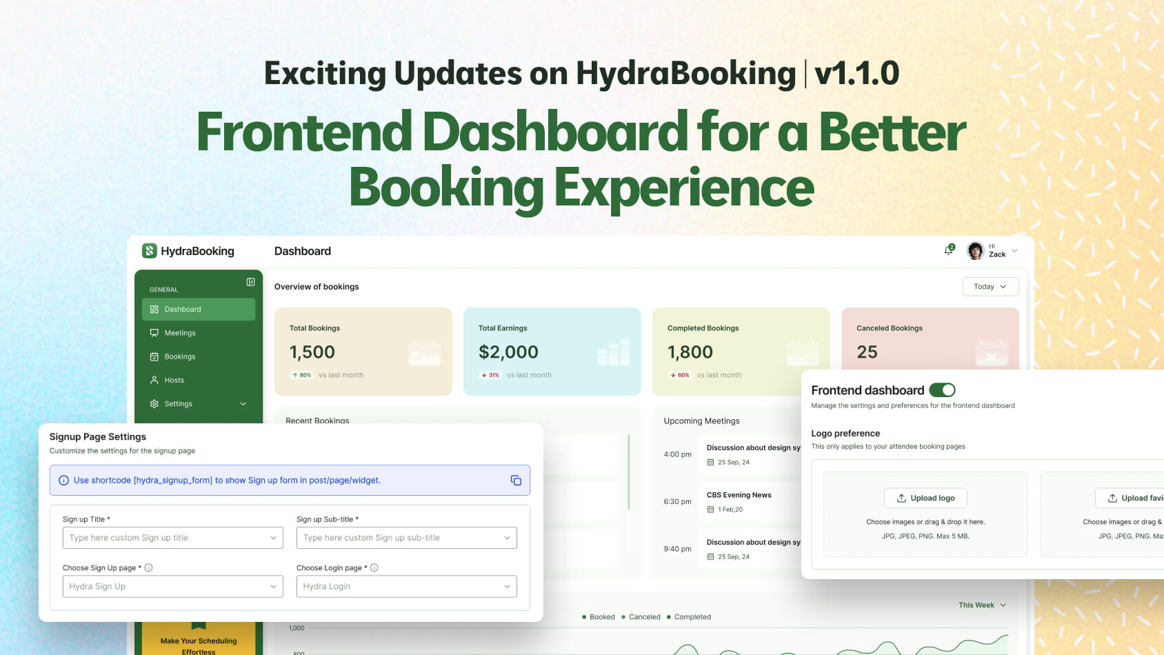 HydraBooking Frontend Dashboard