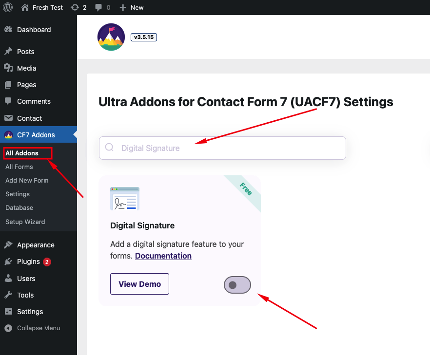 Contact form 7 signature field