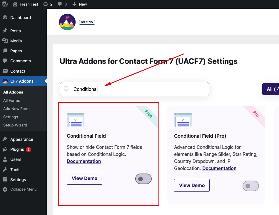 Contact Form 7 Conditional Fields