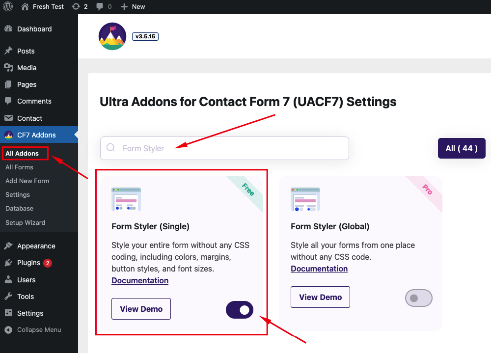 wordpress contact form 7 style