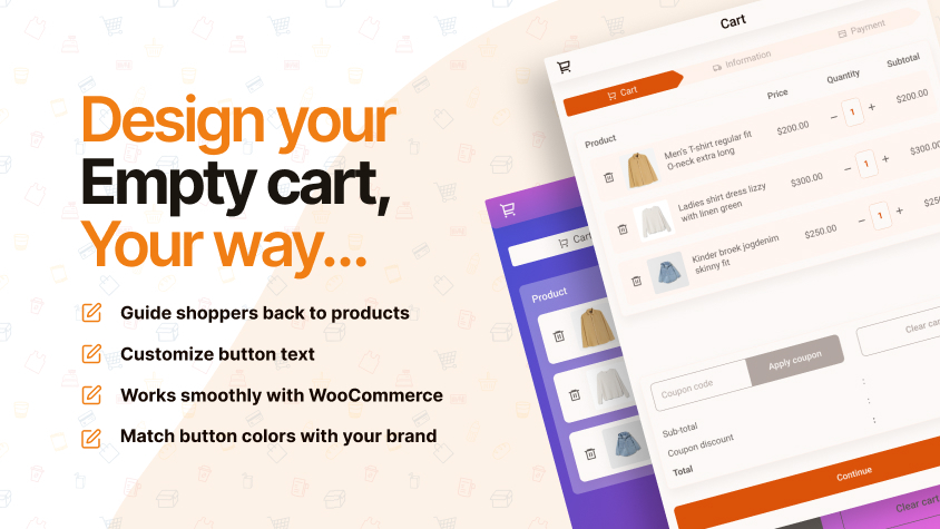 Design your Empty cart - Themefic