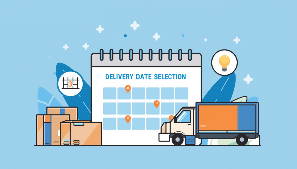 Illustration of delivery date selection - Themefic